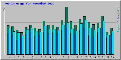 Hourly usage for November 2025