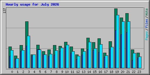 Hourly usage for July 2026
